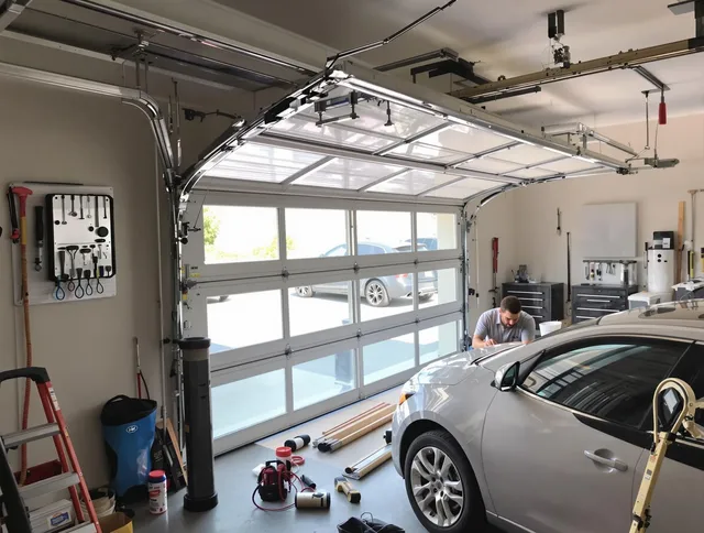 Garage door noise reduction service by Cypress Garage Door Repair in Cypress