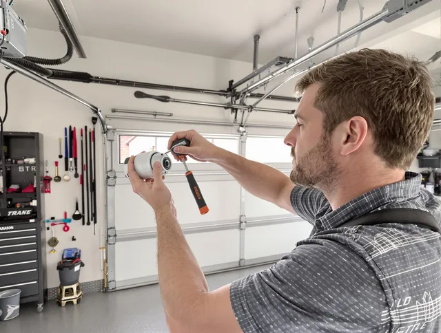 Garage door opener repair service by Cypress Garage Door Repair in Cypress