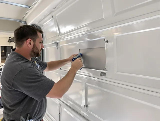 Garage door panel repair by Cypress Garage Door Repair in Cypress